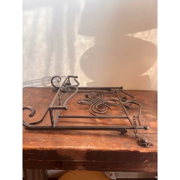Vintage Style Metal Scroll Cookbook Holder with Page Weights - Picture 4 of 8